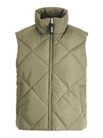 JXFUME SHORT QUILTED VEST SN dark olive