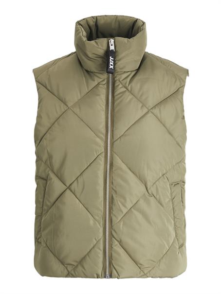 JXFUME SHORT QUILTED VEST SN dark olive