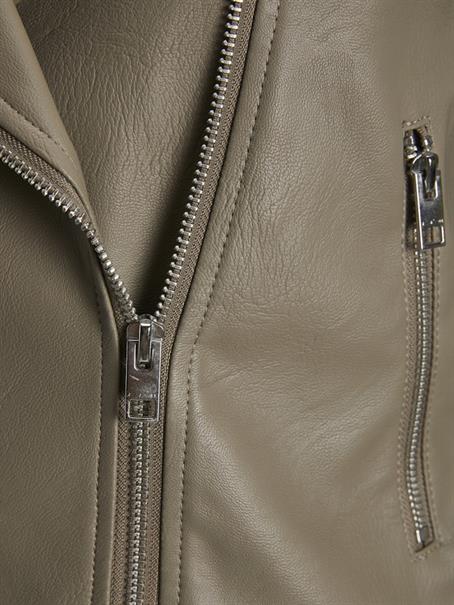 JXGAIL FAUX LEATHER BIKER JACKET NOOS brindle