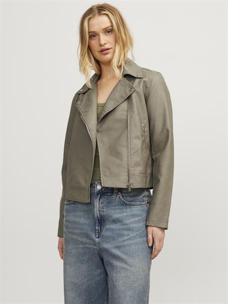 JXGAIL FAUX LEATHER BIKER JACKET NOOS brindle