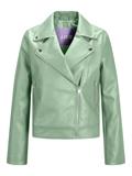 JXGAIL FAUX LEATHER BIKER JACKET NOOS smoke green