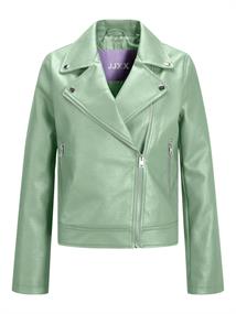 JXGAIL FAUX LEATHER BIKER JACKET NOOS smoke green