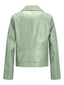 JXGAIL FAUX LEATHER BIKER JACKET NOOS smoke green
