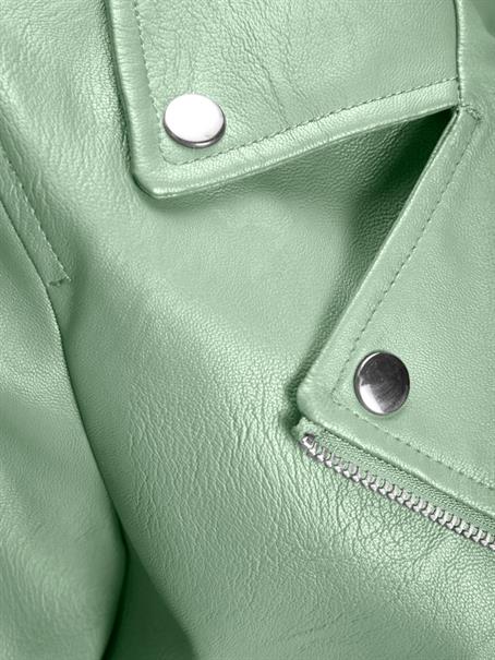 JXGAIL FAUX LEATHER BIKER JACKET NOOS smoke green