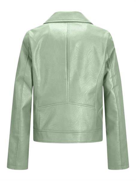 JXGAIL FAUX LEATHER BIKER JACKET NOOS smoke green