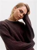 JXGLORIA GLOBAL CREW NECK KNIT fudge