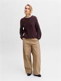 JXGLORIA GLOBAL CREW NECK KNIT fudge