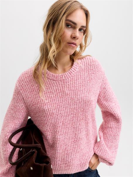 JXGLORIA GLOBAL CREW NECK KNIT pink nectar
