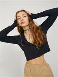 JXISABEL SOFT CROP CARDIGAN KNIT black