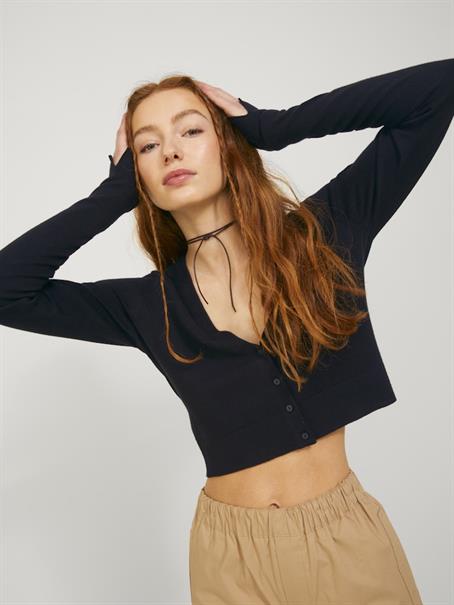 JXISABEL SOFT CROP CARDIGAN KNIT black