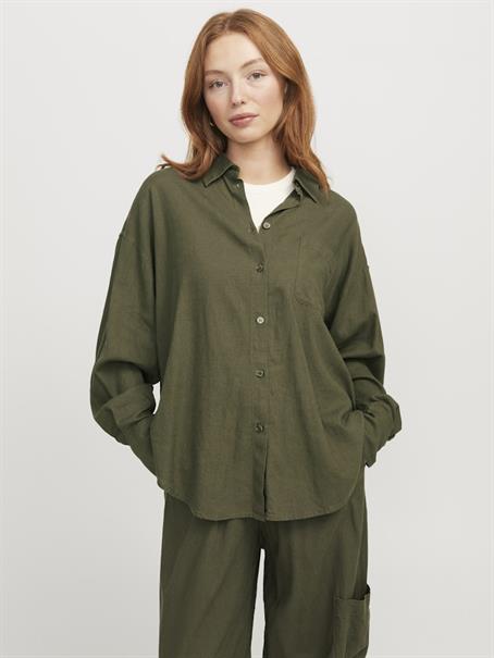 JXJAMIE BREEZE SUMMER LS SHIRT WVN SN dusty olive