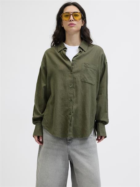 JXJAMIE BREEZE SUMMER LS SHIRT WVN SN dusty olive