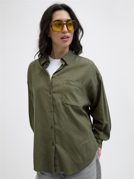 JXJAMIE BREEZE SUMMER LS SHIRT WVN SN dusty olive