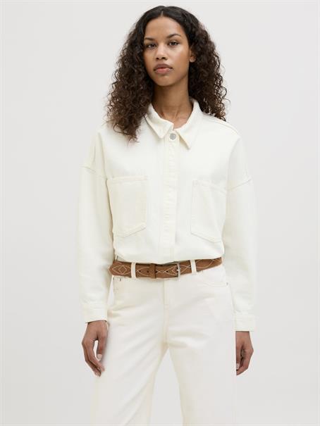 JXJAMILA LS DENIM OVERSHIRT DNM white denim