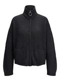 JXJILL FLUFFY HN ZIP CARDIGAN KNIT black