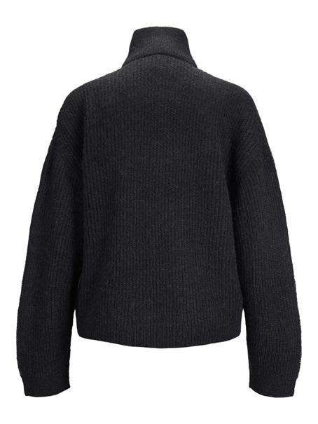JXJILL FLUFFY HN ZIP CARDIGAN KNIT black