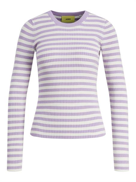 JXJODI TIGHT STRIPE CREW NECK KNIT NOOS lilac breeze