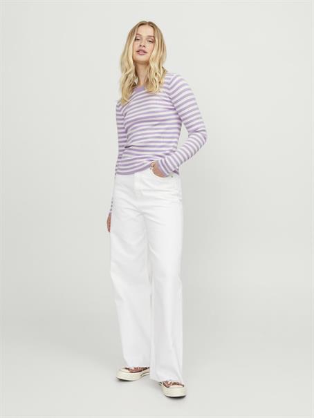 JXJODI TIGHT STRIPE CREW NECK KNIT NOOS lilac breeze