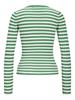 JXJODI TIGHT STRIPE CREW NECK KNIT NOOS medium green