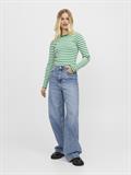 JXJODI TIGHT STRIPE CREW NECK KNIT NOOS medium green