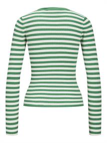 JXJODI TIGHT STRIPE CREW NECK KNIT NOOS medium green