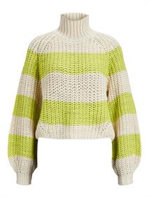 JXKELVY CHUNKY STRIPE HIGH NECK KNIT SN bone white