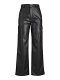 JXKENYA FAUX LEATHER CARGO PANTS black