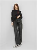 JXKENYA FAUX LEATHER CARGO PANTS black