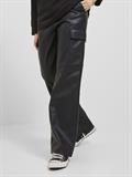 JXKENYA FAUX LEATHER CARGO PANTS black