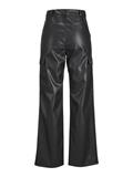 JXKENYA FAUX LEATHER CARGO PANTS black