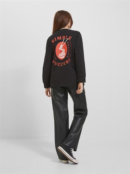 JXKENYA FAUX LEATHER CARGO PANTS black