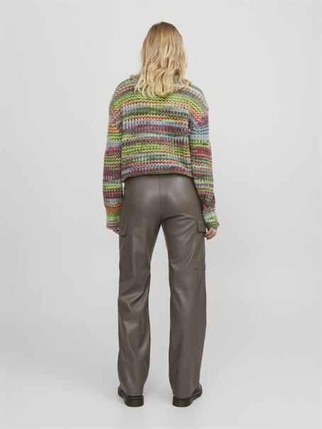 JXKENYA FAUX LEATHER CARGO PANTS morel