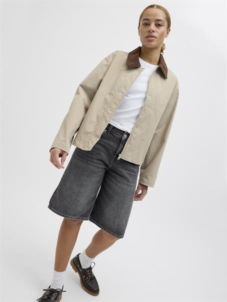 JXLAURA LONG MW DENIM SHORTS DNM SN dark grey denim