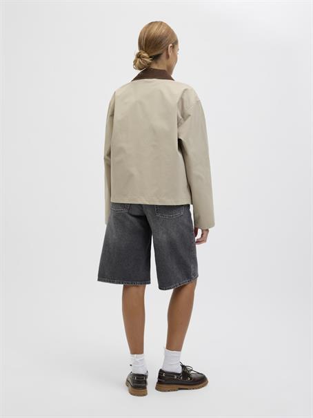 JXLAURA LONG MW DENIM SHORTS DNM SN dark grey denim