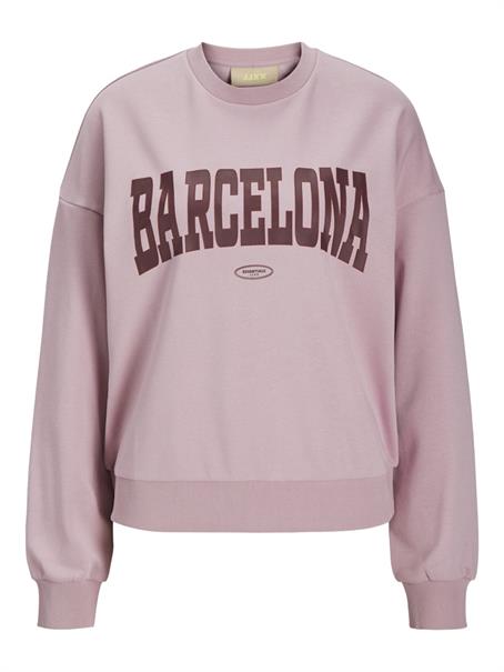 JXMERLE SPRING RLX SHORT LS CREW SWT LN mauve shadows