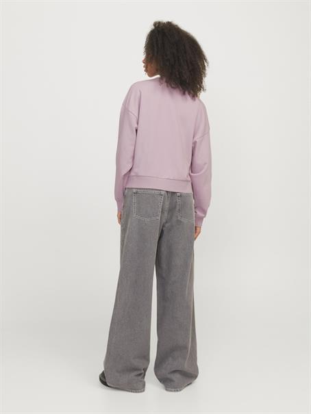 JXMERLE SPRING RLX SHORT LS CREW SWT LN mauve shadows