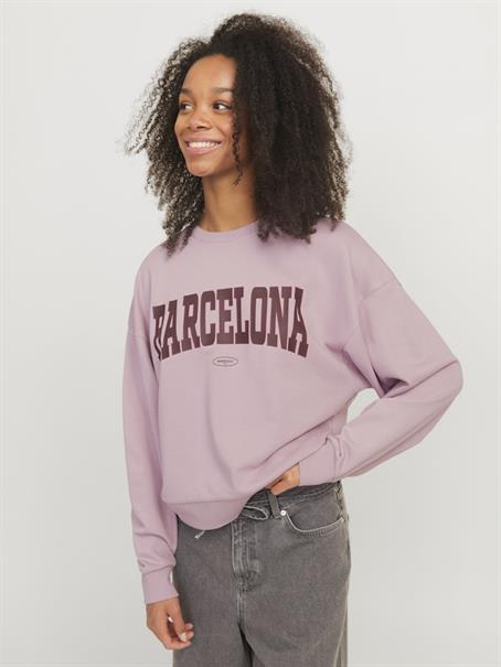 JXMERLE SPRING RLX SHORT LS CREW SWT LN mauve shadows