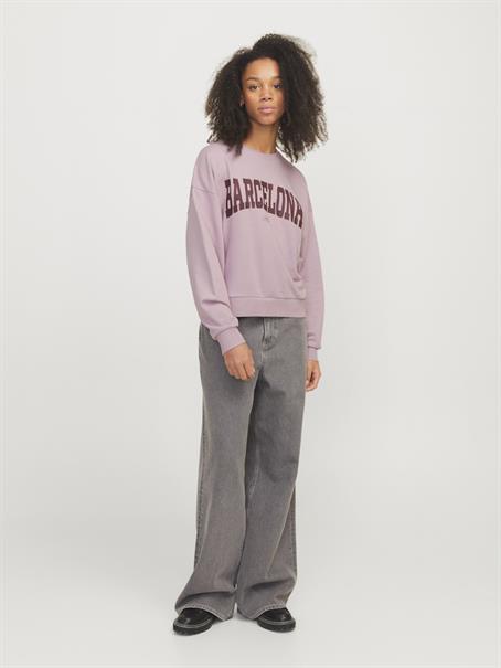 JXMERLE SPRING RLX SHORT LS CREW SWT LN mauve shadows