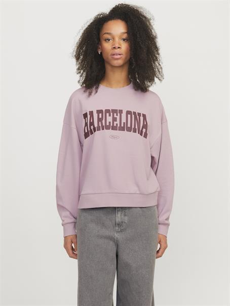 JXMERLE SPRING RLX SHORT LS CREW SWT LN mauve shadows