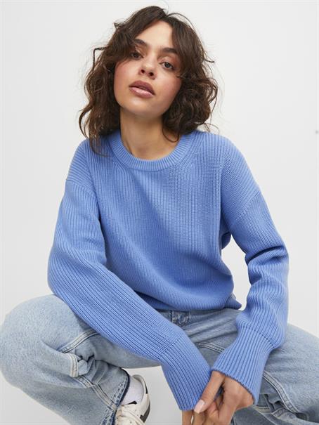 JXMILA TWIST CREW NECK KNIT NOOS silver lake blue