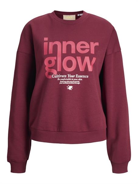 JXMIMI RLX LS PRINT CREW SWT cabernet