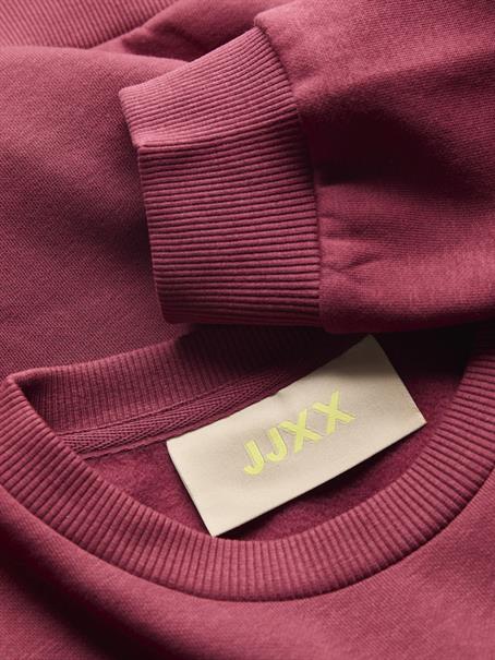 JXMIMI RLX LS PRINT CREW SWT cabernet