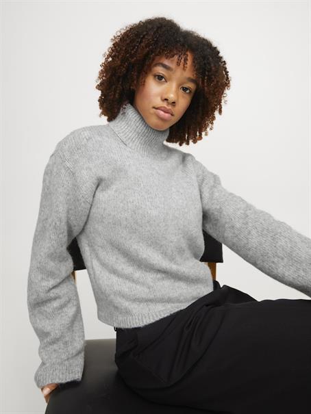 JXROSANNA ROLL NECK KNIT light grey melange