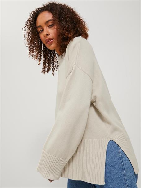 JXSIANA TWIST HIGH NECK KNIT bone white
