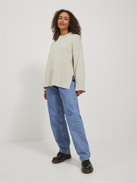 JXSIANA TWIST HIGH NECK KNIT NOOS bone white