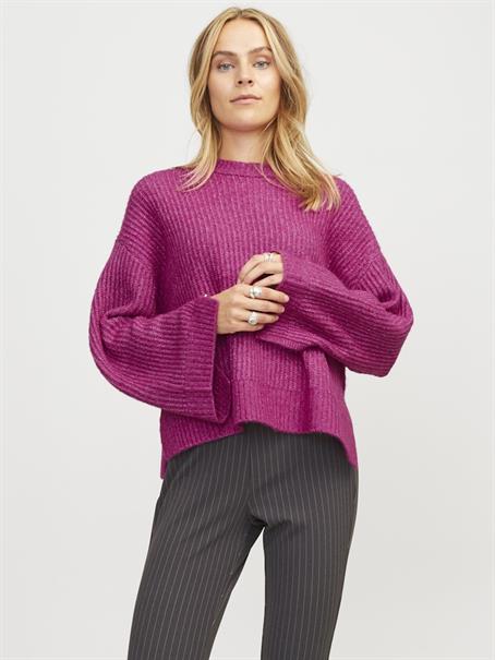 JXSIGGA DIVERSE CREW NECK KNIT SN fuchsia red