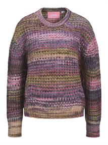 JXSIMONE SPACE DYE CREW NECK KNIT SN cabernet