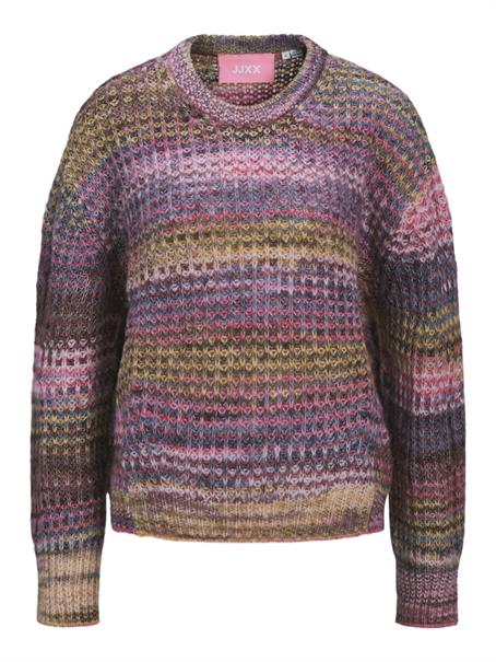 JXSIMONE SPACE DYE CREW NECK KNIT SN cabernet