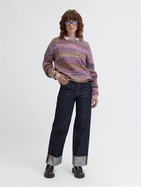 JXSIMONE SPACE DYE CREW NECK KNIT SN cabernet