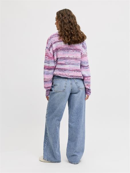 JXSIMONE SPACE DYE CREW NECK KNIT SN purple rose